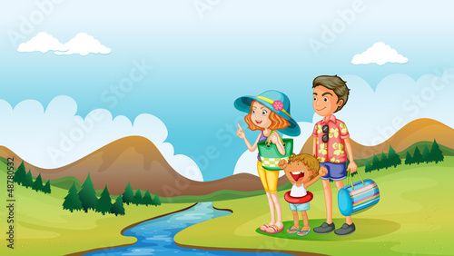 A boy, a girl and a kid