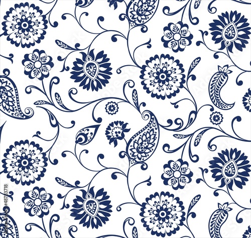 traditional paisley floral pattern , textile , Rajasthan, India