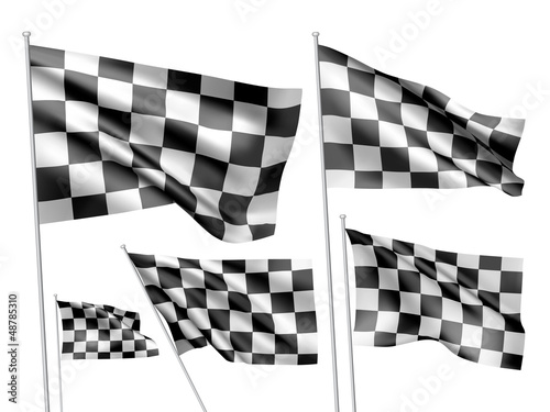 Racing chequered vector flags