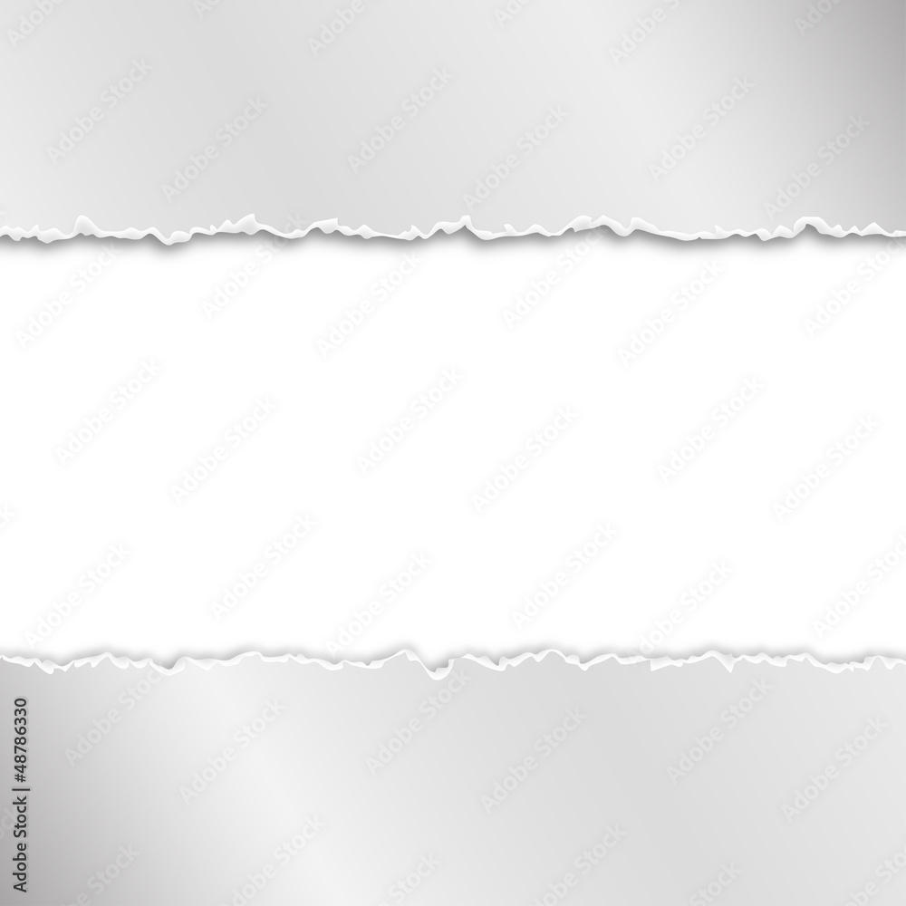 aufgerissenes silbernes Papier mit Textfreiraum Stock-Vektorgrafik | Adobe  Stock