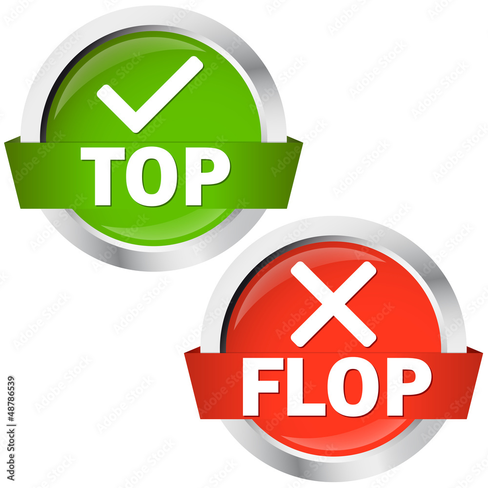 Buttons Top oder Flop vector de Stock | Adobe Stock