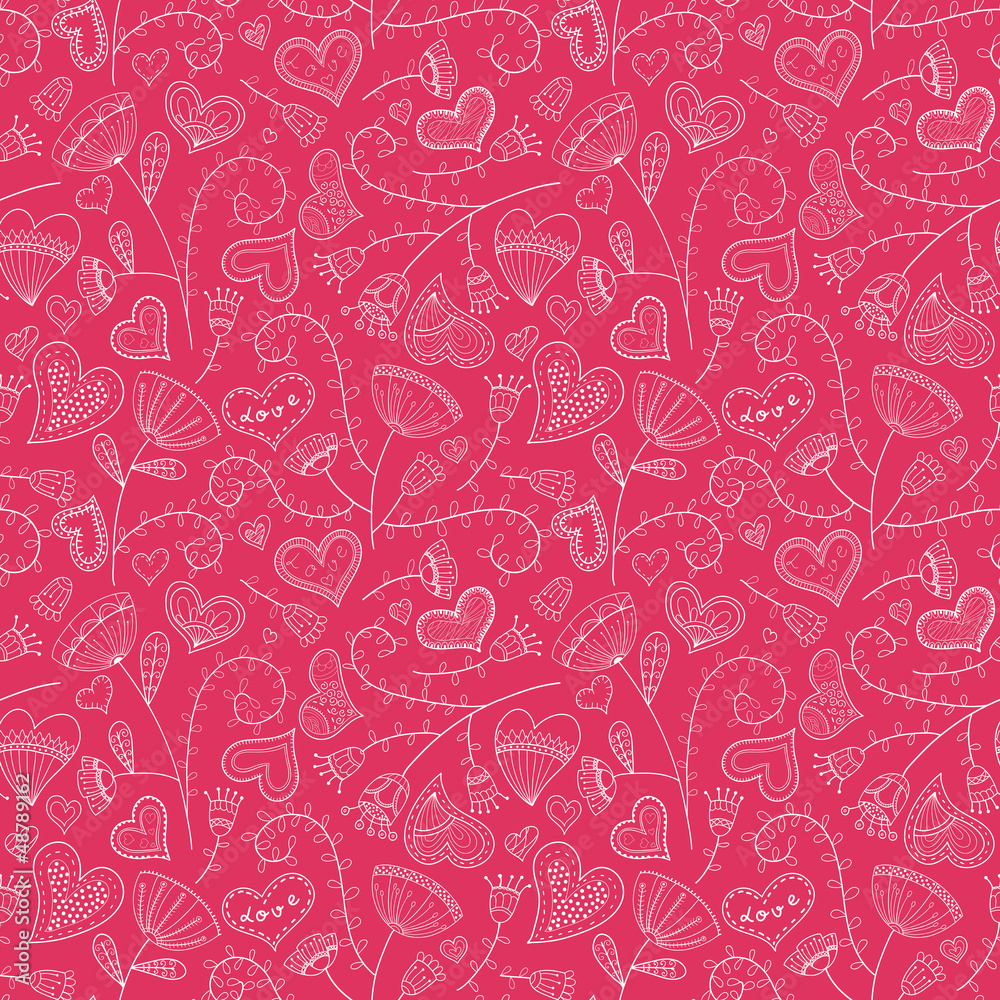 Romantic seamless pattern