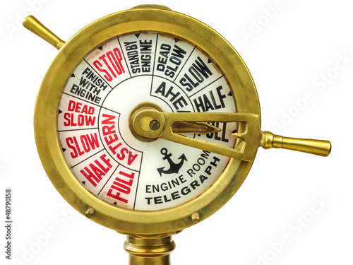 Antique nineteenth century engine room telegraph