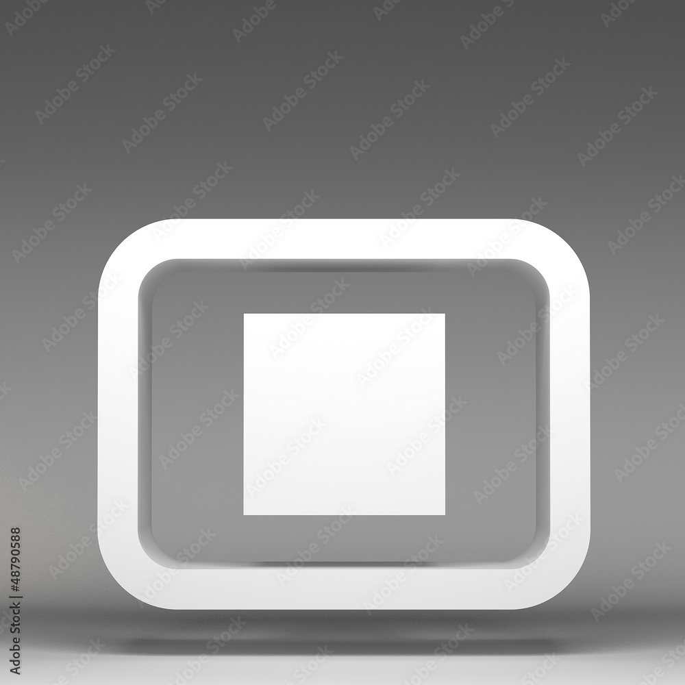 3d stop icon 3d stop icon