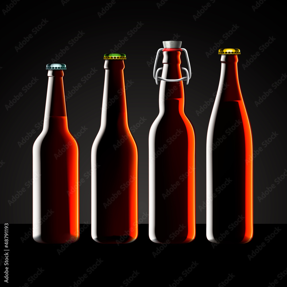 Beer bottle clear set with no label Beer bottle clear set with no label