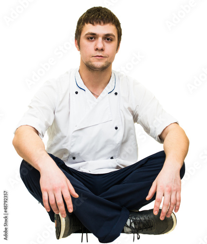 sitting cross-legged