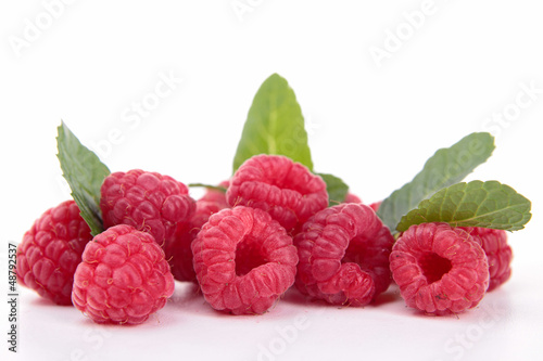 isolated raspberry.