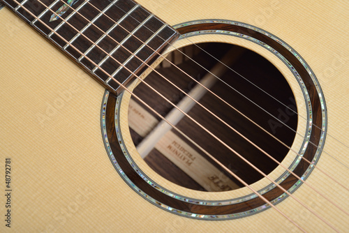 Sound hole of acoustic guitar