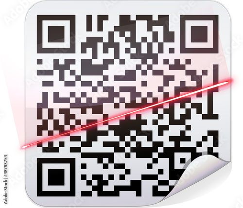 Sticker code-barres QR code et scan