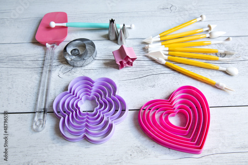 Billede på lærred Tools to make cookies, cake and cake design