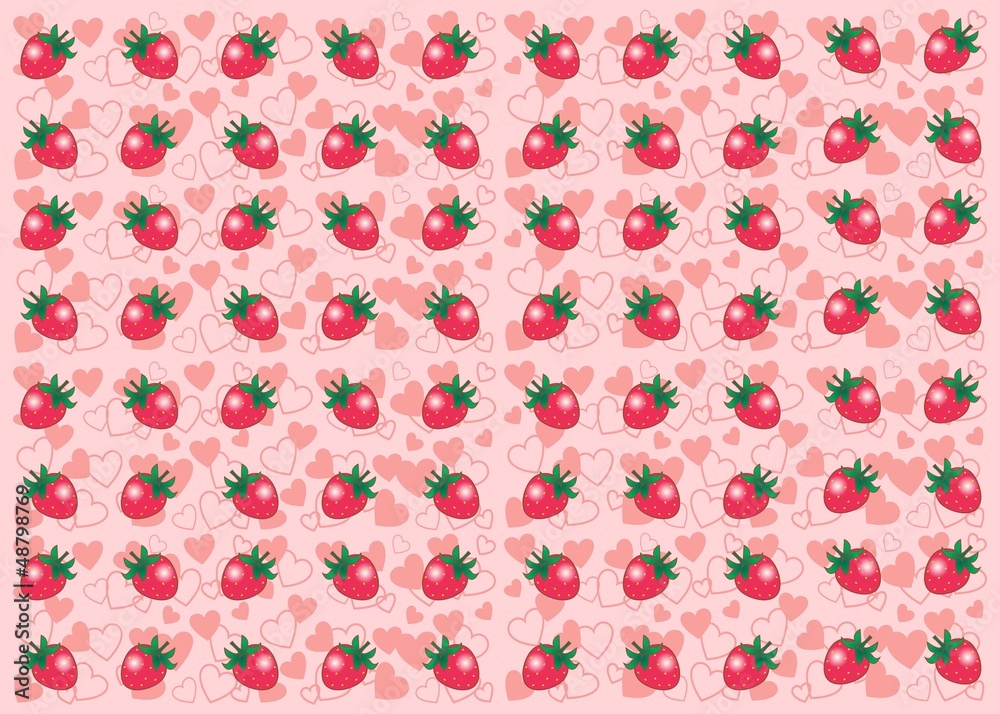 Scrapbook - fundo morango e coração