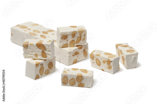 Nougat with almonds and pistachio nuts photo