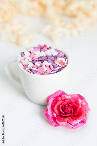 a cup with decorations