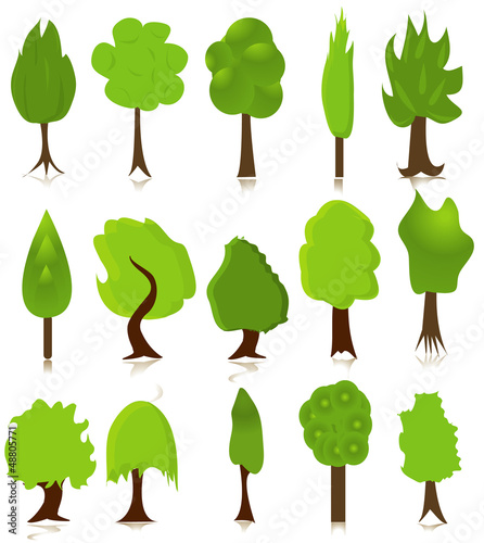 Set of green tree  for ecology design