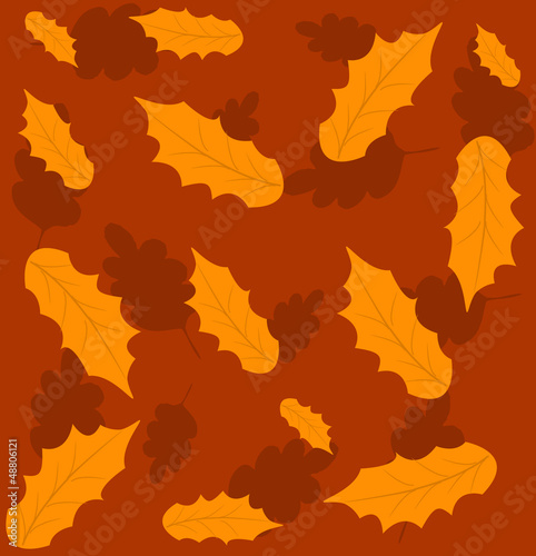 Seamless vector autumn leaves background.