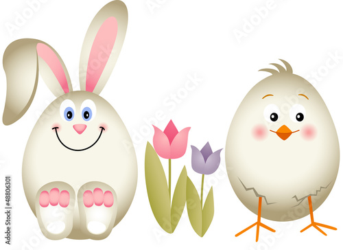 Easter bunny on chick