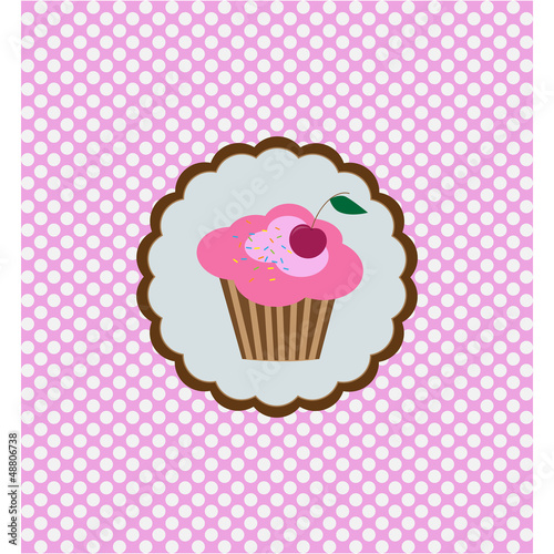 vector illustration of delicious cupcake
