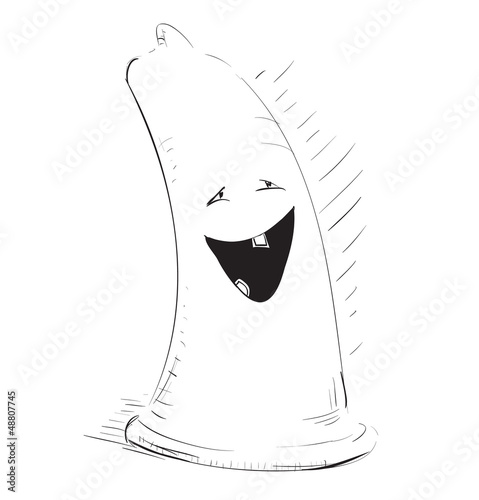 Cartoon happy condom