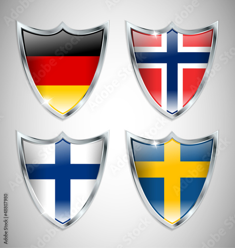 Set of Shield Flags 02