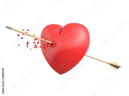 Smitten heart by cupid