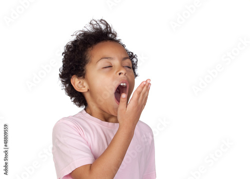Tapety artystyczne Happy latin child yawning