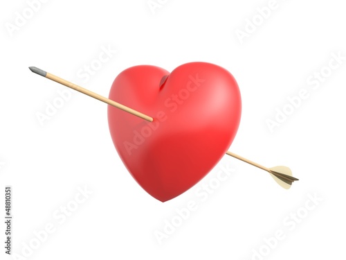 Smitten heart by cupid