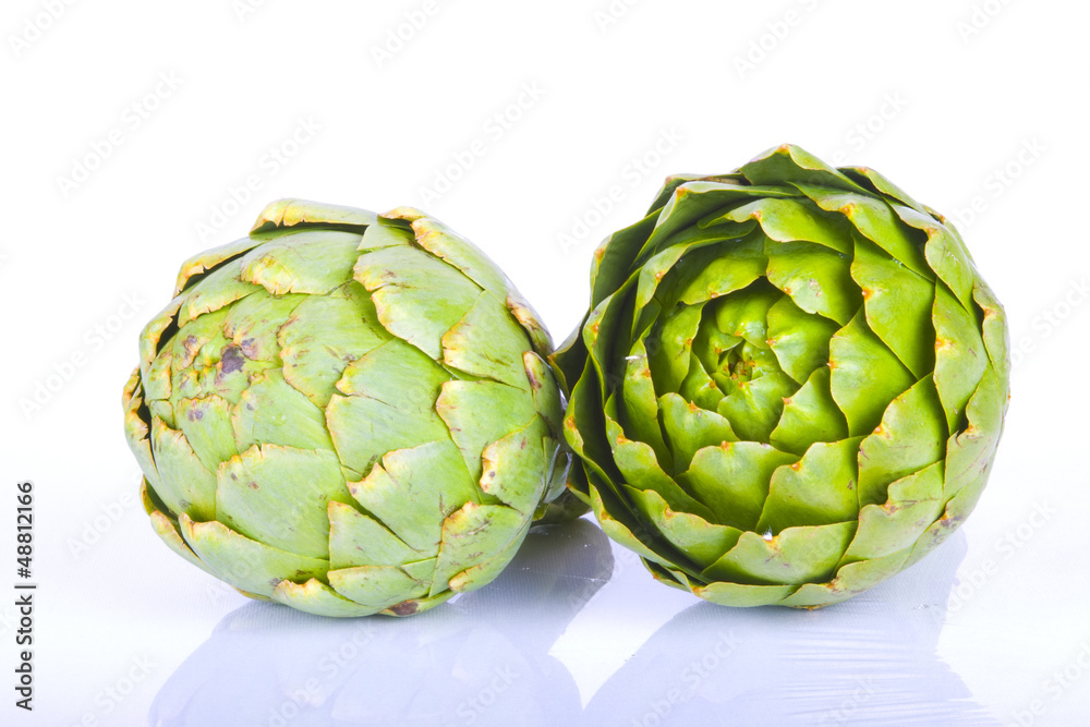 Artichokes on White Background Artichokes on White Background