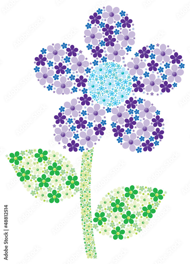 Mosaic Daisy made up of small daisies in vector format.