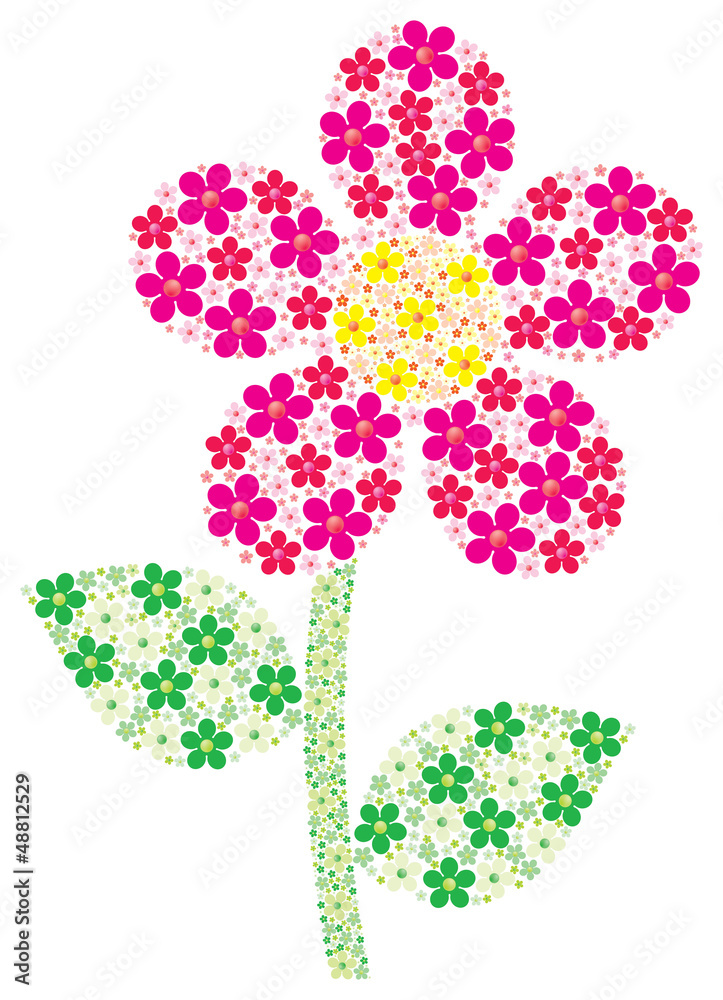 Mosaic Daisy made up of small daisies in vector format. Mosaic Daisy made up of small daisies in vector format.
