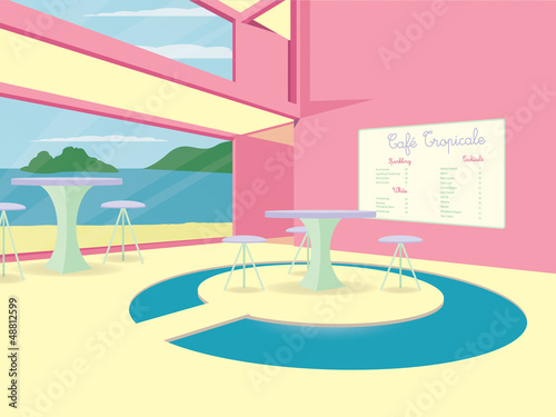 A tropical cocktail cafe in vector format.