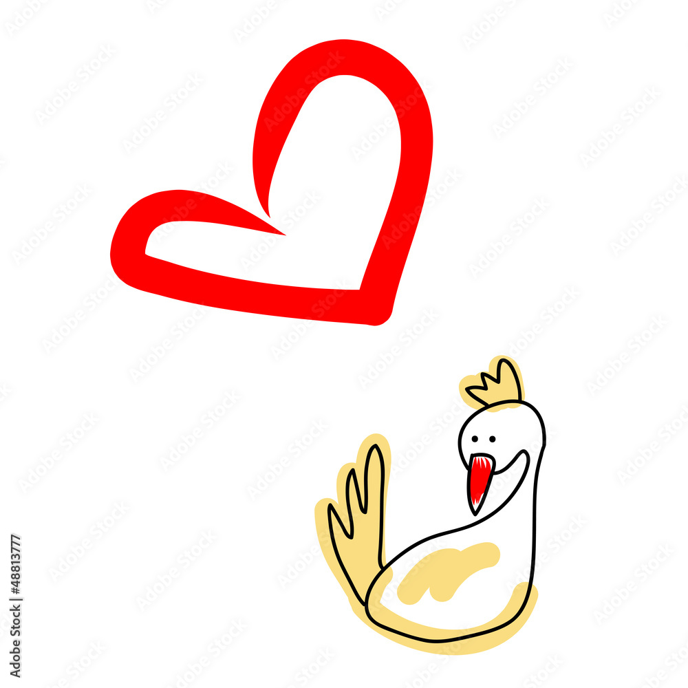 hand-drawn mandarin ducks with love hearts hand-drawn mandarin ducks with love hearts