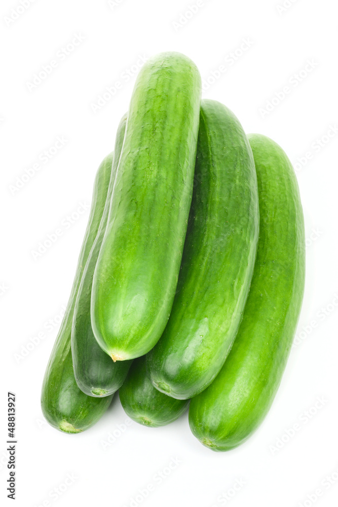 Group of green cucumbers