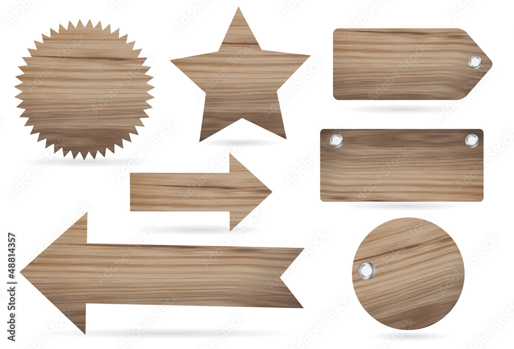 Vector wood labels Vector wood labels