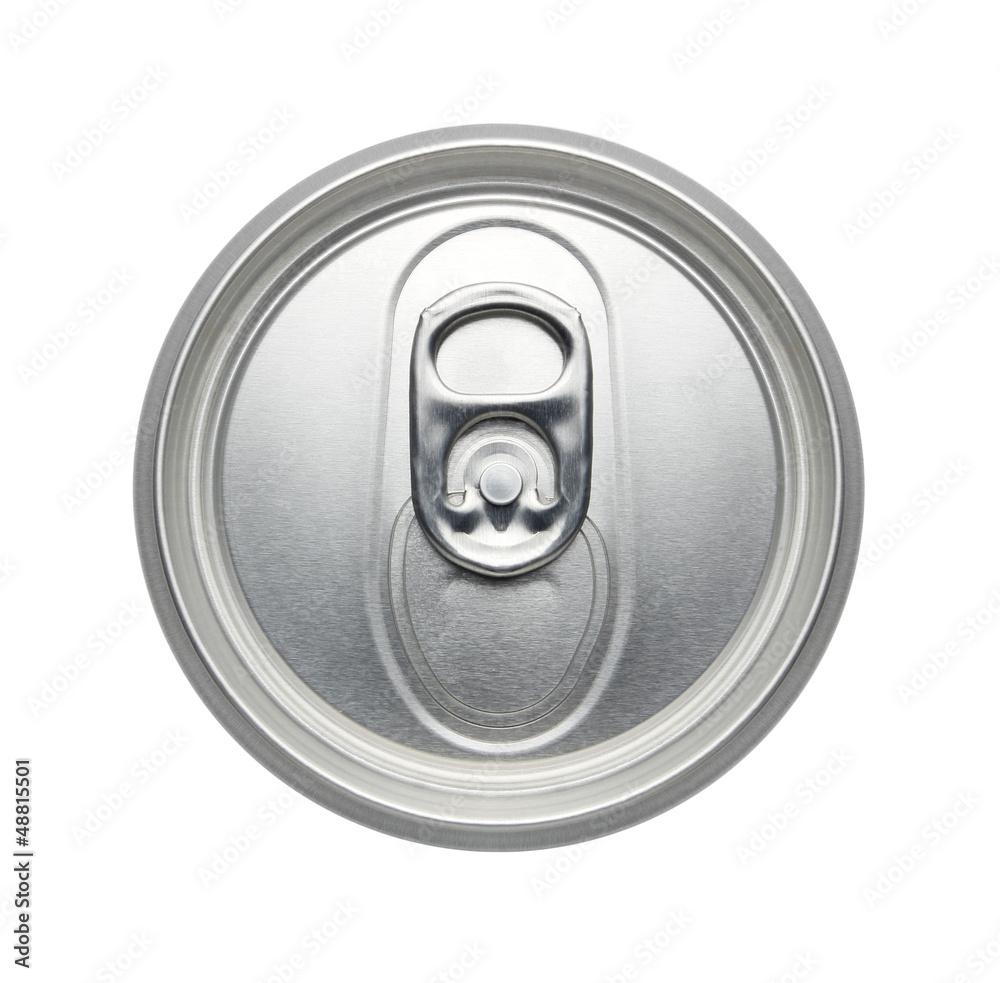 Top of an soda or beer can, can pull tab Realistic photo image Stock Photo  | Adobe Stock