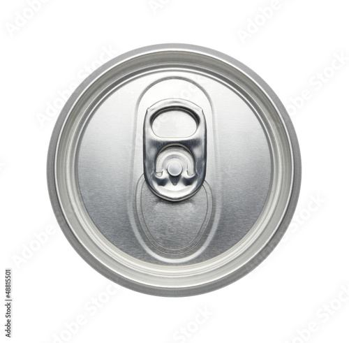 Top of an soda or beer can, can pull tab Realistic photo image