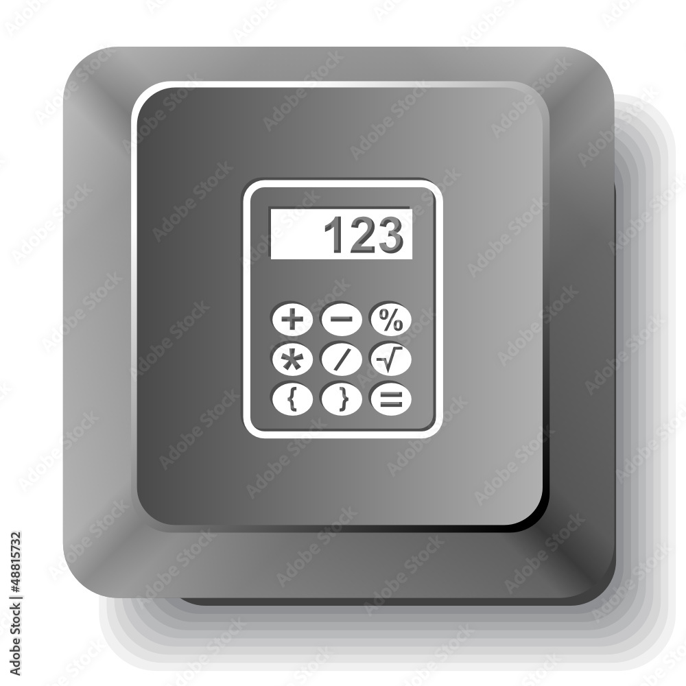 Calculator. Vector computer key. Calculator. Vector computer key.