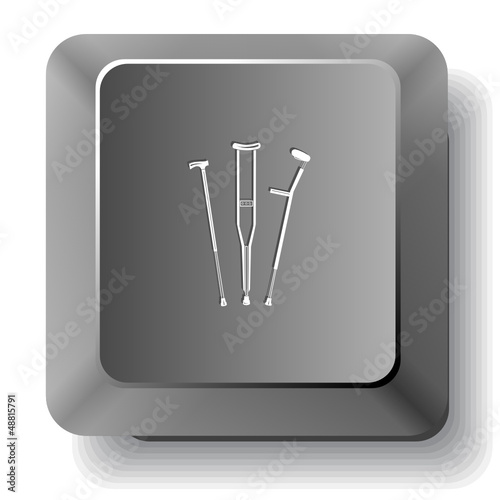 Crutches. Vector computer key.