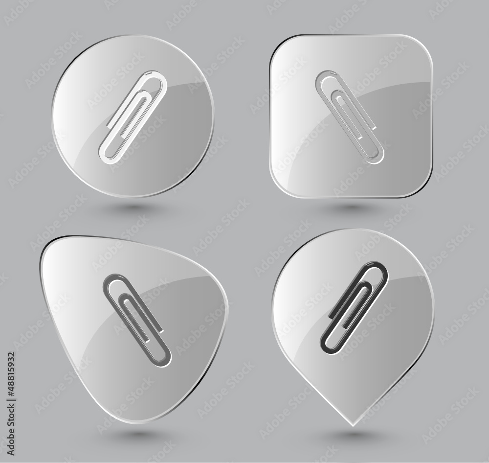 Clip. Glass buttons. Vector illustration. Clip. Glass buttons. Vector illustration.