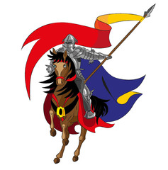 Stickers Superhelden Middeleeuwse ridder met helm  © yurf15