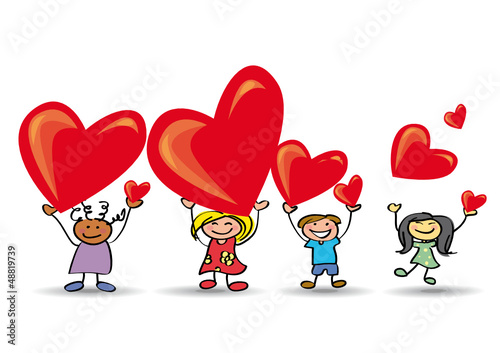 Enfants Saint Valentin - Coeur