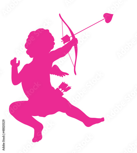 Shooting cupid vector silhouette photo