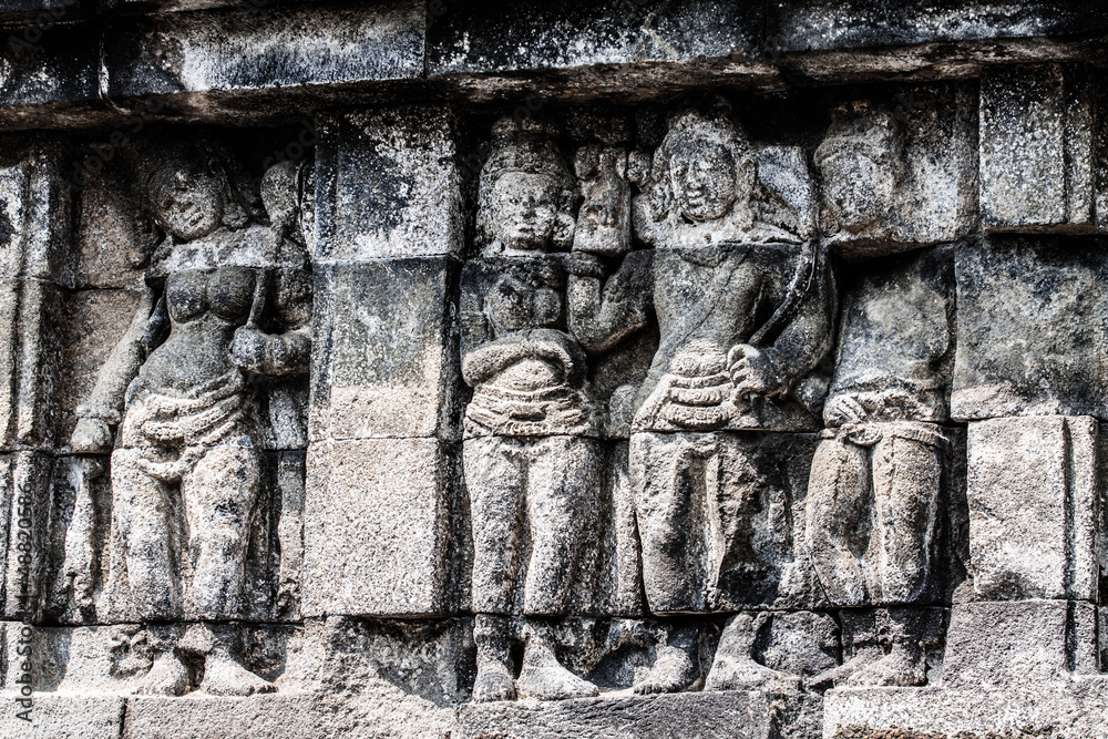 Borobudur Temple at sunrise. Yogyakarta, Java, Indonesia.