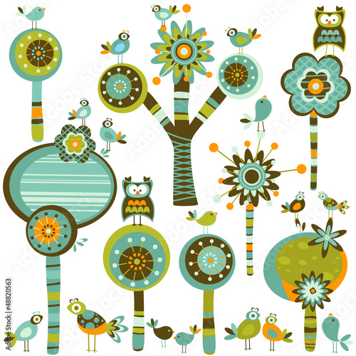 whimsy trees & birds