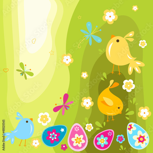 easter chicks and eggs