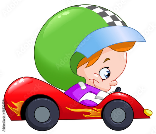 Kid race car driver