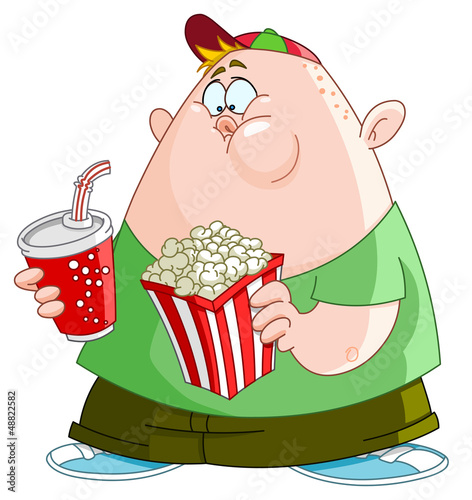 Kid with popcorn and soda
