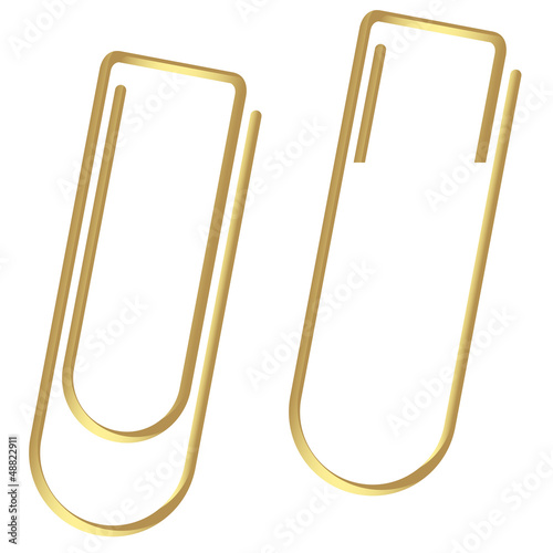 Büroklammern angeklemmt gold