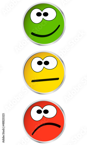 Ampel Buttons mit Gesicht