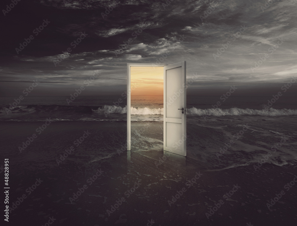Naklejka premium Beach door