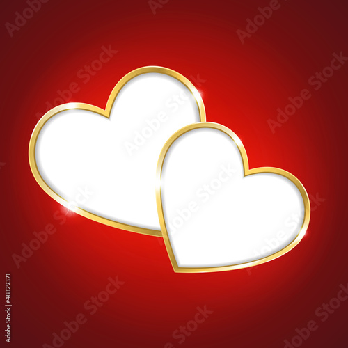 Heart on a red background